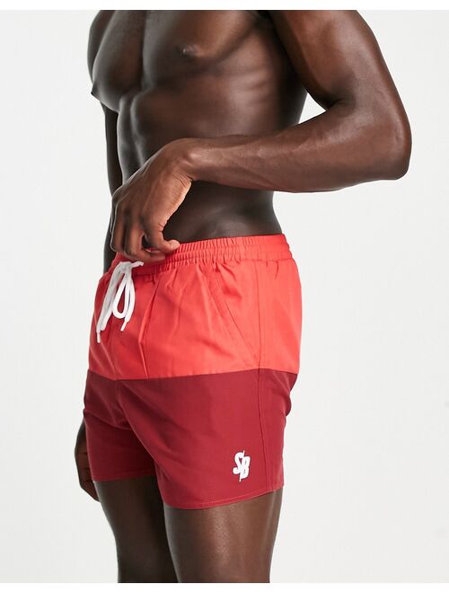 South Beach tonal swim shorts in red