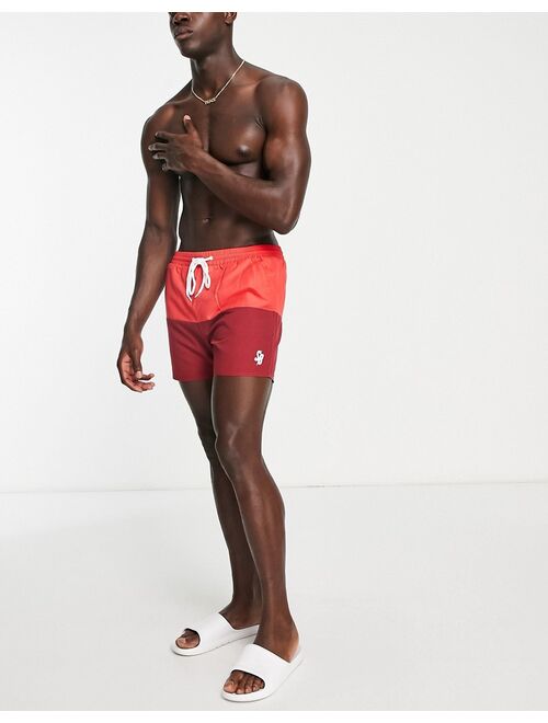 South Beach tonal swim shorts in red