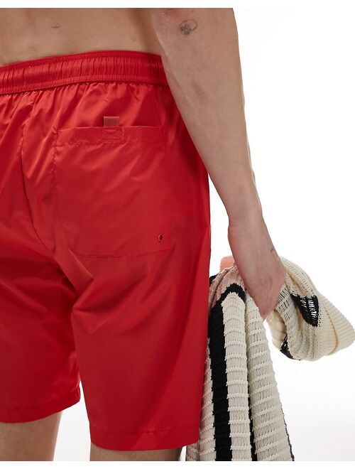 Topman longline swim shorts in red