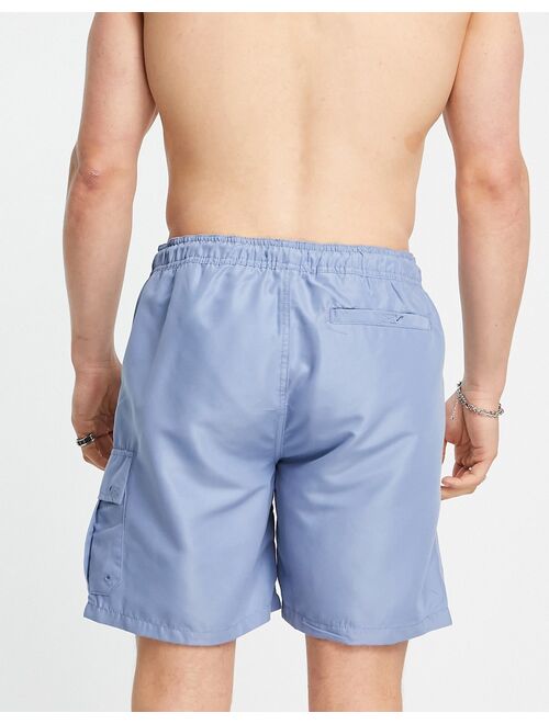 New Look longer length swim cargos in in light blue