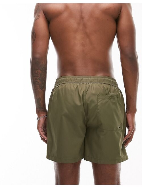 Topman swim shorts in olive