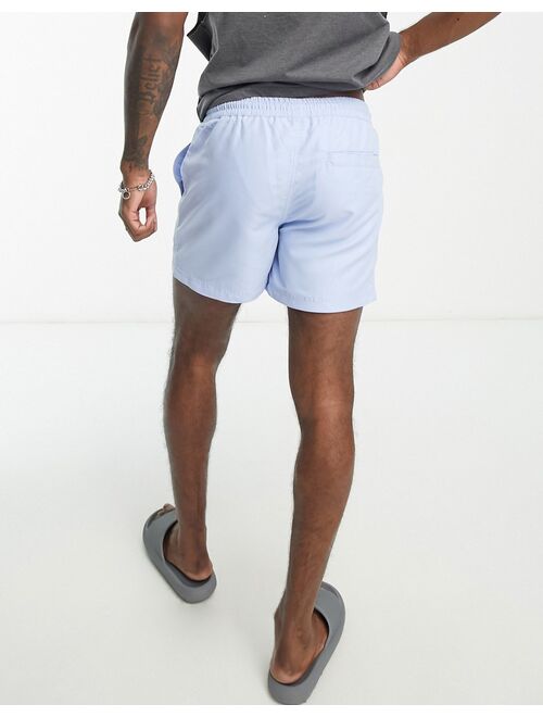 Another Influence front seam detail swim shorts in blue