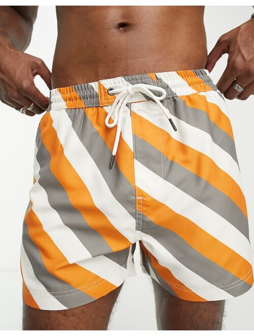 Another Influence striped swim shorts in white