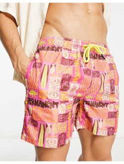 WESC swim shorts in pink