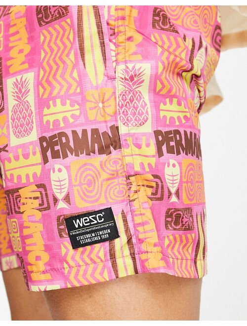 WESC swim shorts in pink