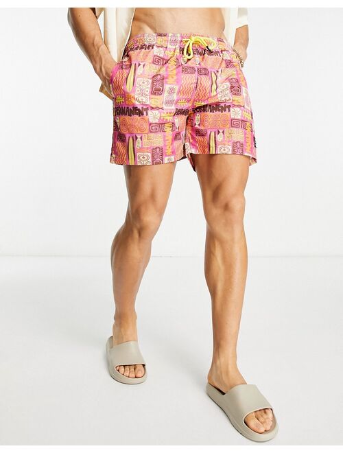 WESC swim shorts in pink