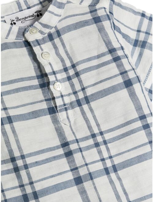 Bonpoint checked short-sleeved shirt