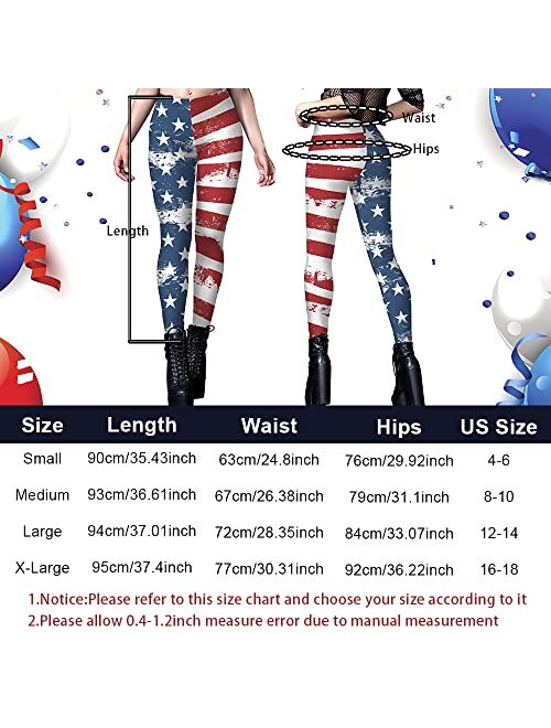 Rcimuue Women's American USA Flag Leggings Stripes Patriotic Yoga High Waisted Soft 4th of July Stretchy Pants