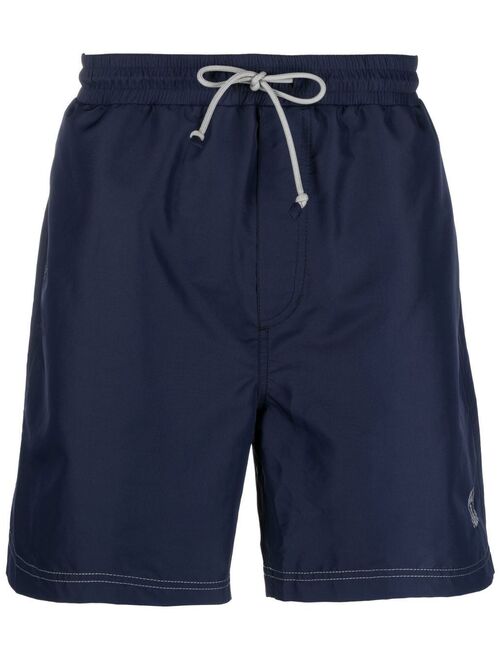 Brunello Cucinelli logo-embroidered swim shorts