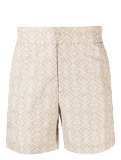 Frescobol Carioca geometric print swim shorts