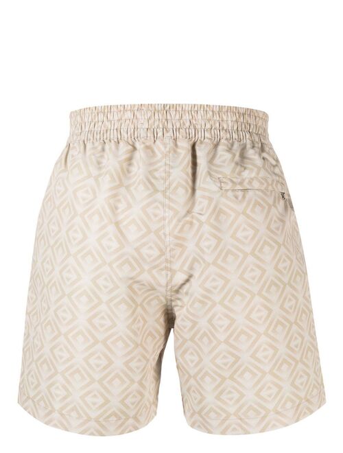 Frescobol Carioca geometric print swim shorts