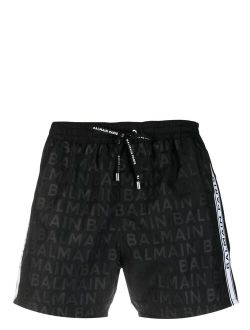 logo-print drawstring swim shorts