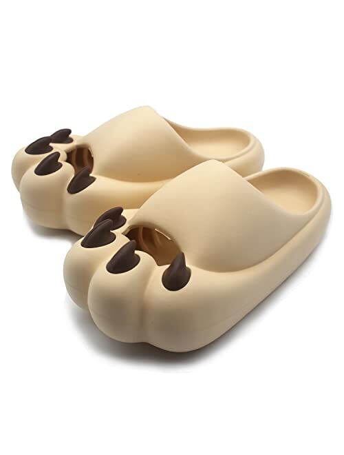 Puwan Animal Paws Cloud Slides for Women Men Funny Sandals Soft Comfy Novety Slippers House Shoes Non-Slip for Indoor Shower Outdoor Beach Pool Spa Gym