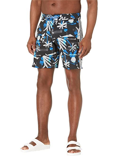 adidas Seasonal Floral 19" Beach Tech Shorts