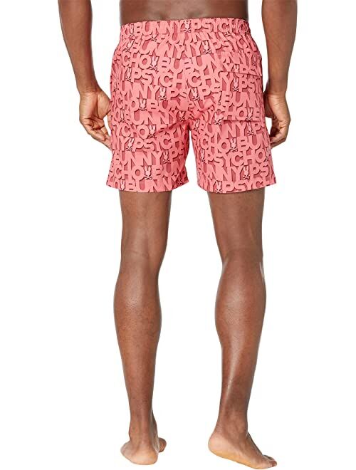 Psycho Bunny Damon All Over Print Swim Trunks