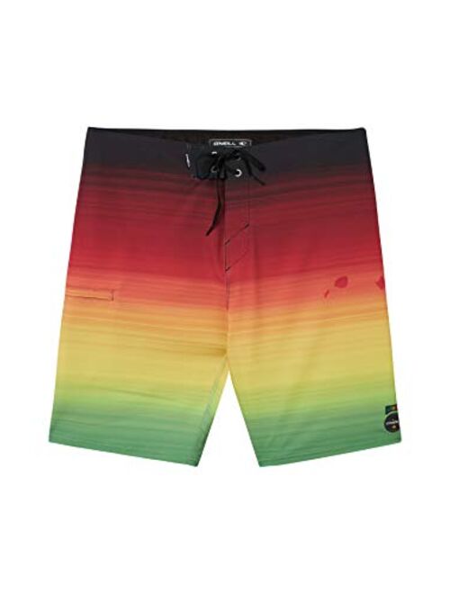 O'NEILL Men's Water Resistant Hyperfreak Stretch Swim Boardshort, 20 Inch Outseam | Mid-Length Swimsuit |