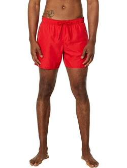 Solid Elastic Waist Swim Trunks