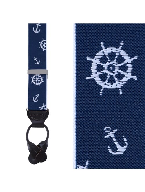 TRAFALGAR Ahoy Nautical Themed Elastic Button End Suspenders