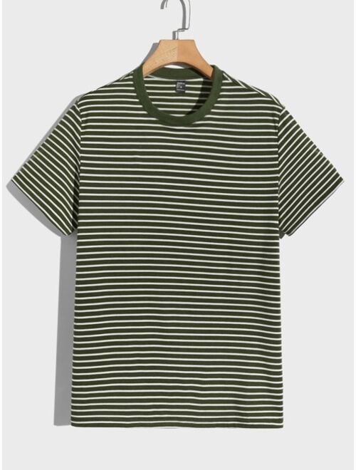 SHEIN Men Striped Print Tee