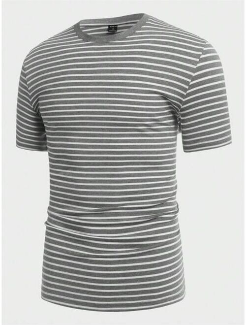 SHEIN Men Striped Print Tee