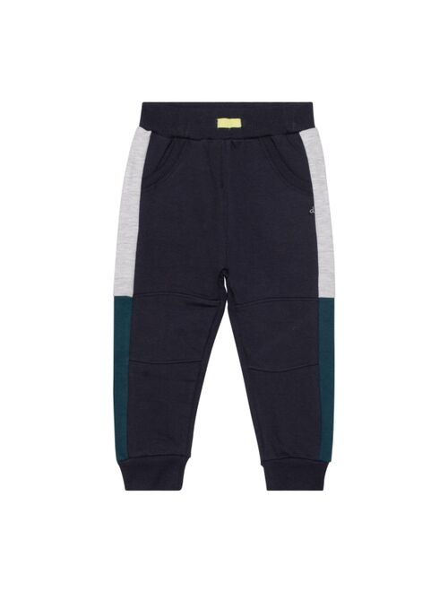 DEUX PAR DEUX Boy French Terry Pant Dark Grey With Teal - Toddler|Child