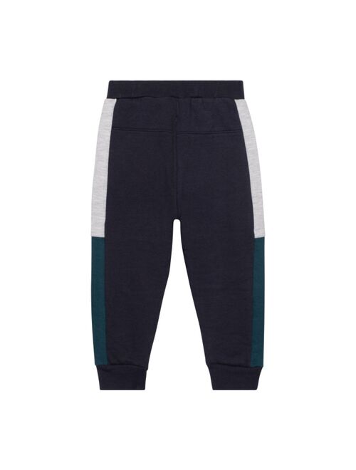 DEUX PAR DEUX Boy French Terry Pant Dark Grey With Teal - Toddler|Child