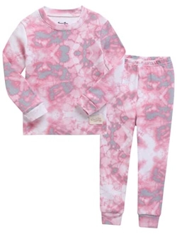 VAENAIT BABY 12M-12 Toddler Kids Boys Girls 100% Cotton Marbling Sung Fit Sleepwear Pajamas 2pcs Pjs Set