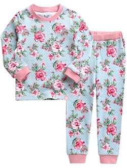 VAENAIT BABY Kids Toddler Junior Girls Flower Rabbit Easter Sleepwear Pajamas 2 Set