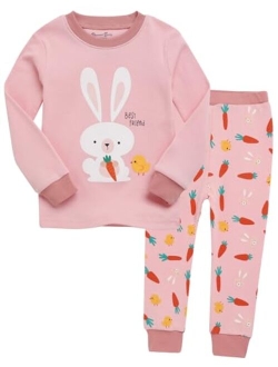 VAENAIT BABY Kids Toddler Junior Girls Flower Rabbit Easter Sleepwear Pajamas 2 Set