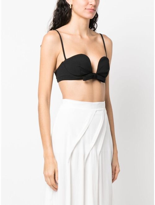 Blanca Vita bow-detail cropped top