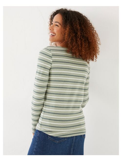 FATFACE Organic Cotton Multi Breton Tee - Women's