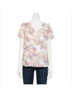 Women's LC Lauren Conrad Flowy Sleeve Woven Tee