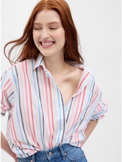 Cotton Stripe Long Sleeve Oversized Big Shirt