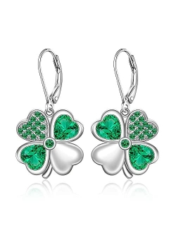 Talonior St Patricks Day Shamrock Earrings Easter Bunny Earrings for Women Sterling Silver 925 4th of JulyDangle Mothers Day Christmas Gifts