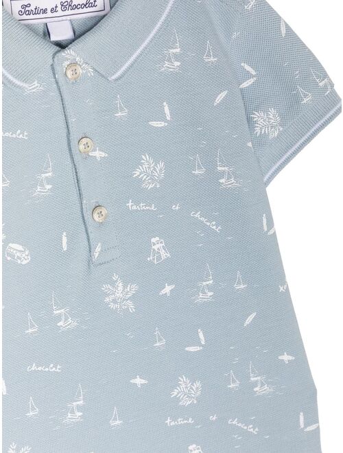 Tartine Et Chocolat all-over logo-print polo shirt