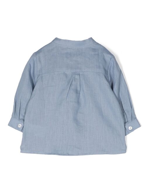 Tartine Et Chocolat band-collar linen shirt