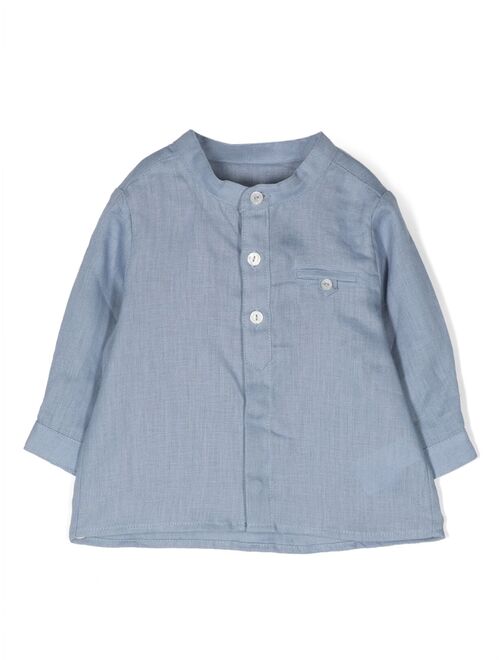 Tartine Et Chocolat band-collar linen shirt