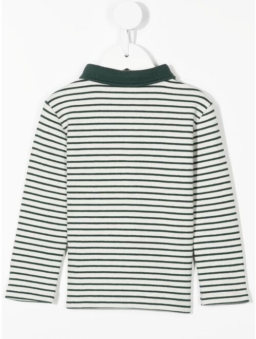 Tartine Et Chocolat logo-patch striped polo shirt