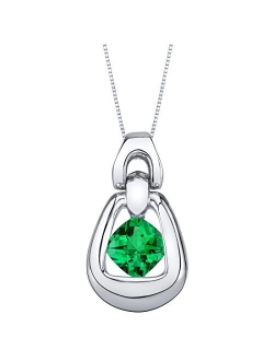 Sterling Silver Sungate Solitaire Pendant Necklace in Various Gemstones, 6mm Cushion Cut, with 18 inch Italian Chain