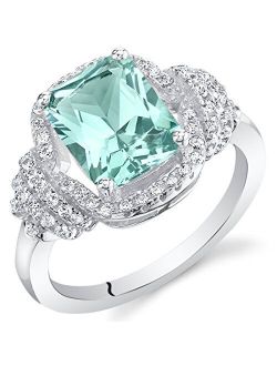 Simulated Paraiba Tourmaline Sterling Silver Cocktail Ring