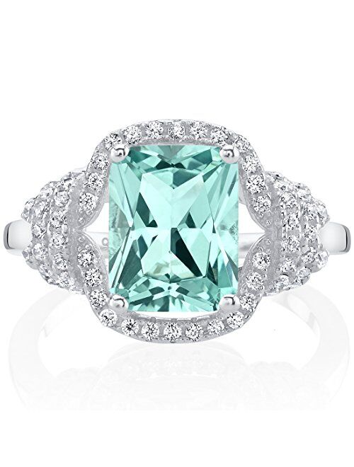 Peora Simulated Paraiba Tourmaline Sterling Silver Cocktail Ring