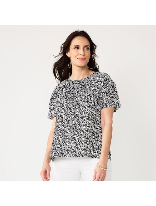 Women's Croft & Barrow Piped Raglan Blouse