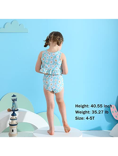 YOUNGER TREE Toddler Baby Girls Summer Swimsuit Sleeveless Striped Swimwear Two-Piece Suit Beach Bikini