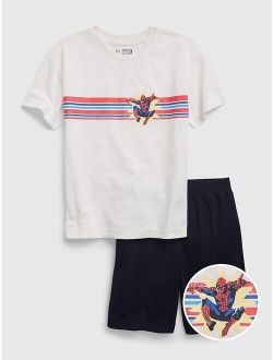 GapKids | Marvel 100% Recycled Spider-Man PJ Shorts Set