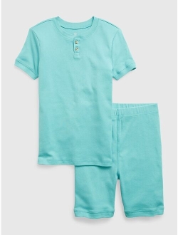 Kids 100% Organic Cotton Henley PJ Shorts Set