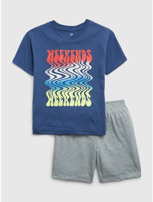 Gap Kids 100% Recycled Graphic PJ Shorts Set