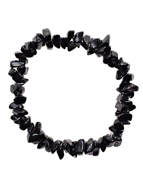 Zenergy Gems Charged Premium Natural Crystal Chip Bead Bracelet + Moroccan Selenite Charging Crystal [Included]