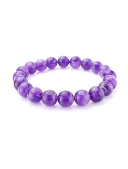 Adabele 1pc Natural Stretch Gemstone Bracelet 8mm (0.31") Bead 7" to 8.5 inch Healing Crystal Energy Quartz Chakras Jewelry Women Men Girl Birthday Gift