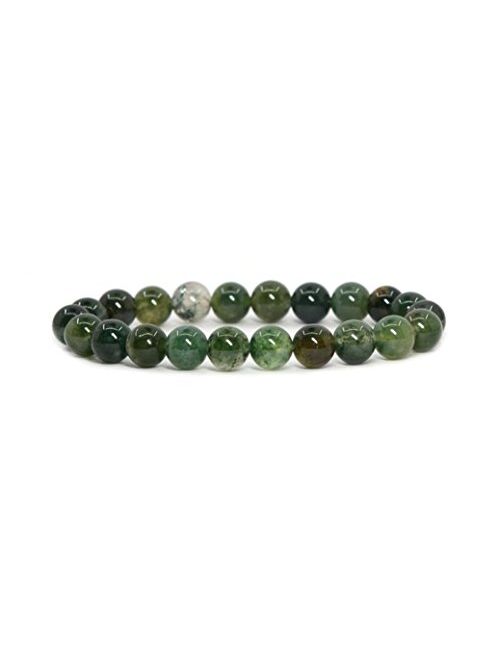 Adabele 1pc Natural Stretch Gemstone Bracelet 8mm (0.31") Bead 7" to 8.5 inch Healing Crystal Energy Quartz Chakras Jewelry Women Men Girl Birthday Gift