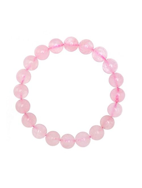 Adabele 1pc Natural Stretch Gemstone Bracelet 8mm (0.31") Bead 7" to 8.5 inch Healing Crystal Energy Quartz Chakras Jewelry Women Men Girl Birthday Gift